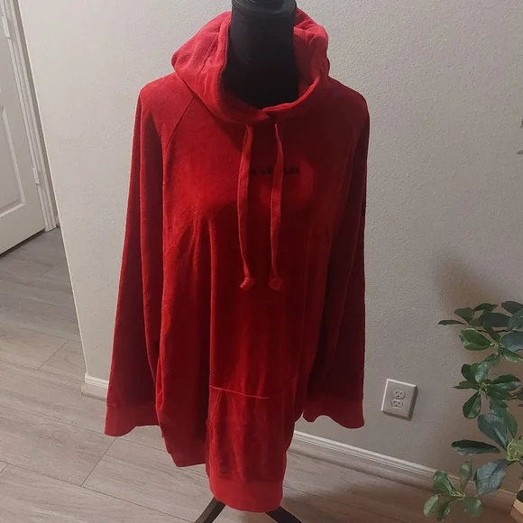 Juicy Couture Oversized Red Hoodie Sweatshirt Size Large - Picture 7 of 16